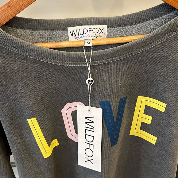 Wildfox Flora Love oversized grey sweatshirt - Picture 5 of 6